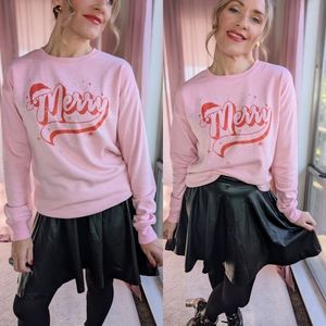NWT Pink Merry Christmas Sweatshirt- Medium